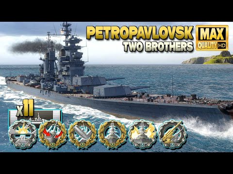 Cruiser Petropavlovsk: MVP on map Two Brothers - World of Warships