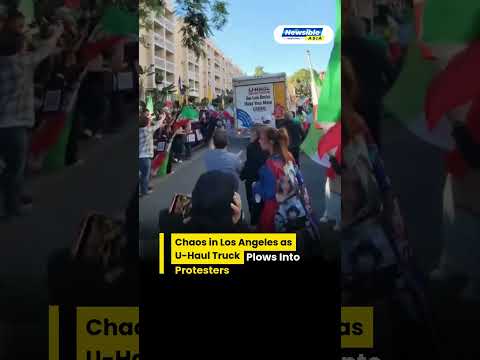 Chaos in Los Angeles: U-Haul Hits Crowd During Anti-Iran Protest | Westwood
