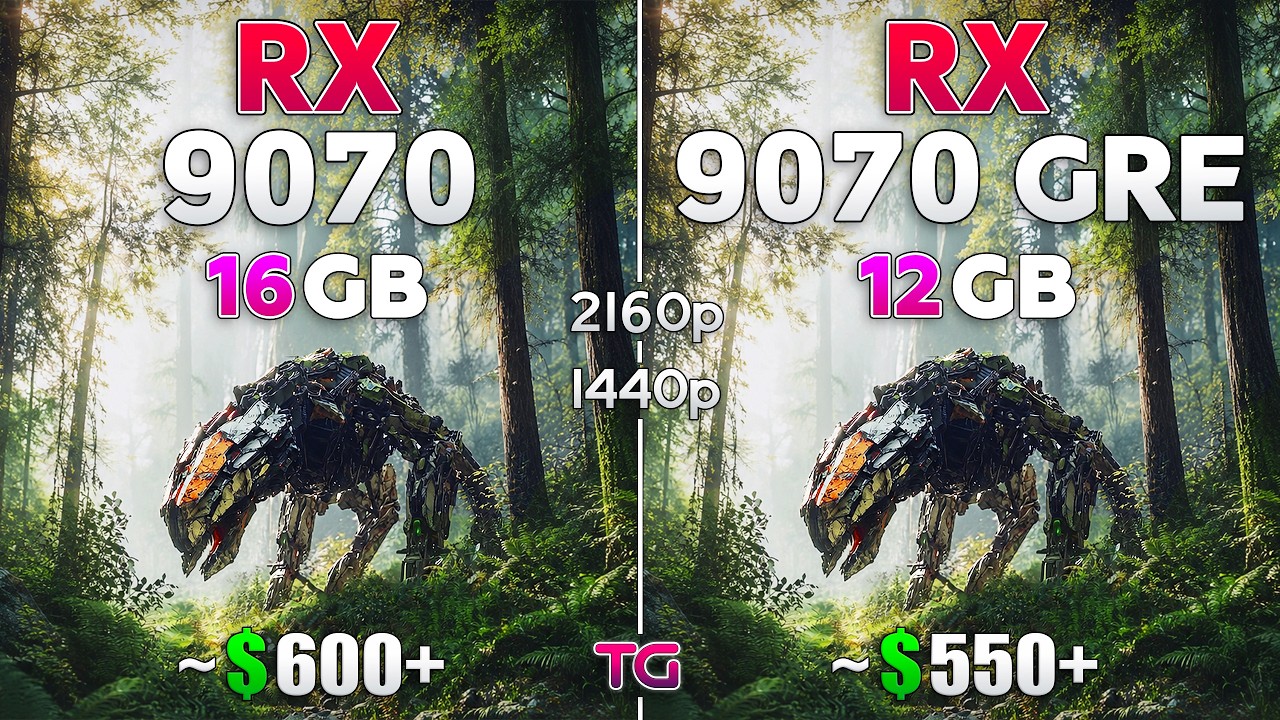 RX 9070 GRE 12GB vs RX 9070 16GB - Test in 12 Games | 1440p & 4K