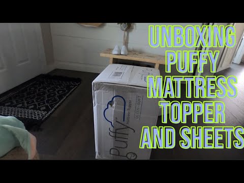 Unboxing Puffy Mattress Topper and Sheets!