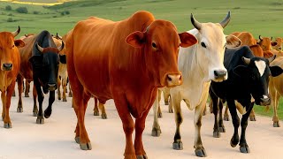 The Ultimate Grass Buffet: Cows Feast in the Open Fields