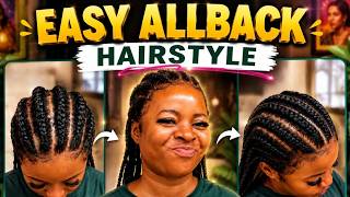 DIY EASY ALL BACK CORNROWS ON NATURAL HAIR FOR BEGINNERS (STEP-BY-STEP)‎
