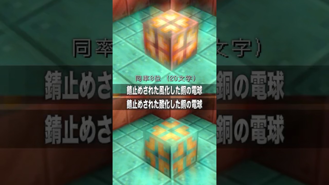 【マイクラ】アイテム名”長い”ランキングTop15   #Minecraft #ランキング #マイクラ