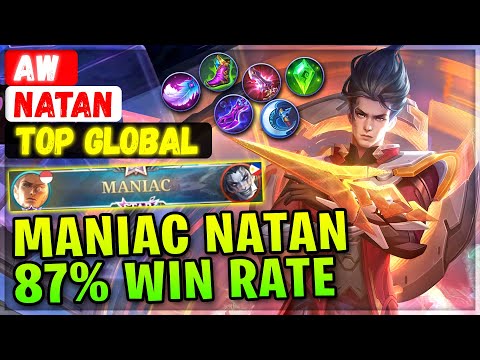 MANIAC!! 87% Win Rate Natan [ Top Global Natan ] A̶W̶. - Mobile Legends Gameplay Emblem And Build.