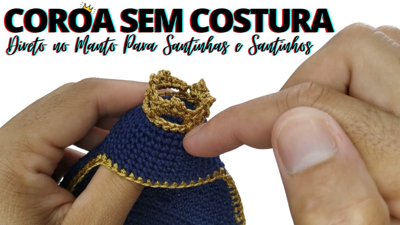 Como Fazer Coroa Sem Costura Em Crochê Direto No Manto - PASSO A PASSO | @evertondornellescroche