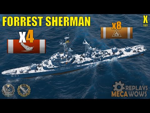 Forrest Sherman 3200bxp 7 player game 134k damage | World of Warships Gameplay
