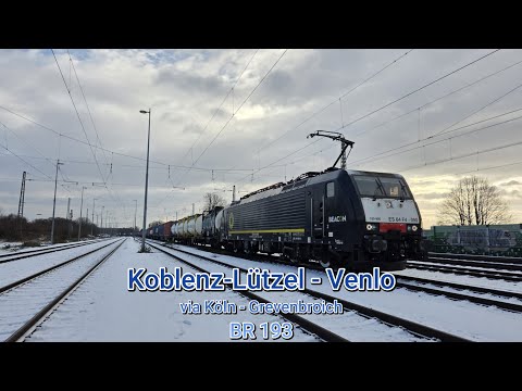 Im Schnee in die Niederlande | Führerstandsmitfahrt Koblenz-Lützel - Venlo | BR189