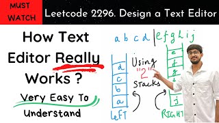 YouTube video 'Leetcode 2296 Design a Text Editor | Using Stacks | Hindi'