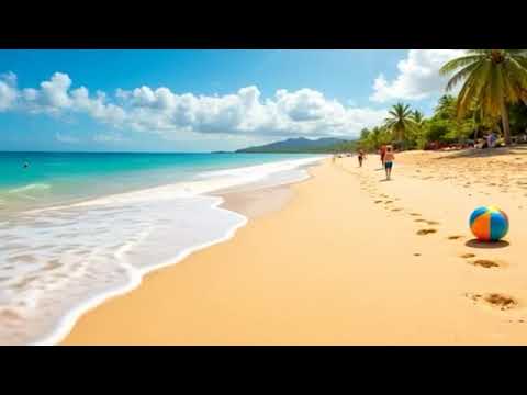 Sunny Beach Ambience ☀️ | Kids Playing, Ocean Waves & Relaxing Summer Music