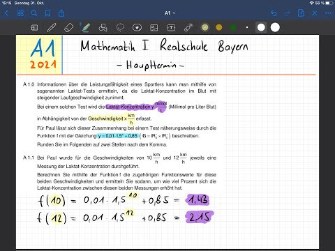 A1, 2021 | Zweig 1 l Abschlussprüfung Mathematik Realschule | Haupttermin | Bayern