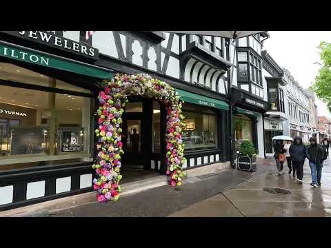 ⁴ᴷ⁶⁰ Walking in rain in downtown Princeton, New Jersey