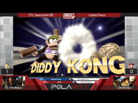 CFL Smackdown 95 WIiU - VS NickRiddle (ZSS, Bowser) vs DewDaDash (Diddy Kong) - Losers Finals