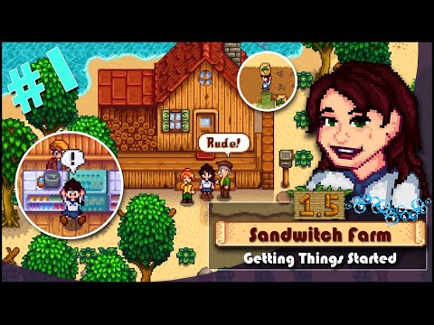 🥪NEW Stardew Valley 1.5 Playthrough | SandWitch Farm | Getting Things Started on the Beach Farm | #1