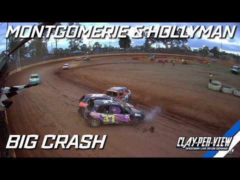 Junior Sedans | Montgomerie and Hollyman Big Crash! - Maryborough - 4th Nov 2023 | Clay-Per-View