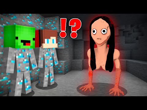 How JJ and Mikey Hide and Escape From SCARY MOMO - in Minecraft Maizen!