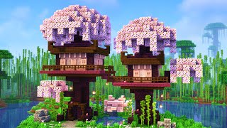 Minecraft | How to build a Cherry Blossom Treehouse