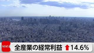 1-3月期 法人企業統計 全産業の経常利益14.6％増　6四半期連続のプラス