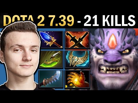 Lion Gameplay Miracle with 21 Kills and Brooch - Dota 7.39