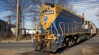 preview picture of video 'Chasing CSOR with NECR 3844 in South Windsor and East Hartford, 2-21-12'