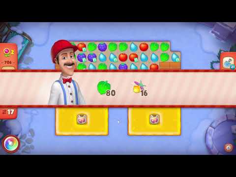 Gardenscapes 706 Hard Level - 17 moves - NO BooSTERS