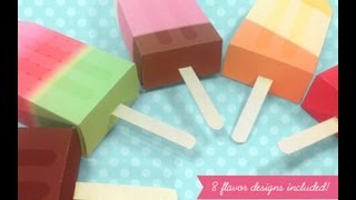 make a paper ice pop - popsicle - gift card and favor box