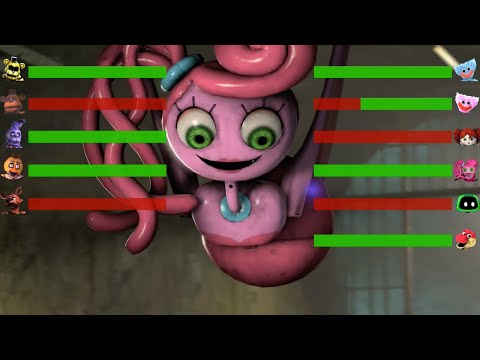 [SFM FNaF] Poppy Playtime vs FNAF Low Poly WITH Healthbars