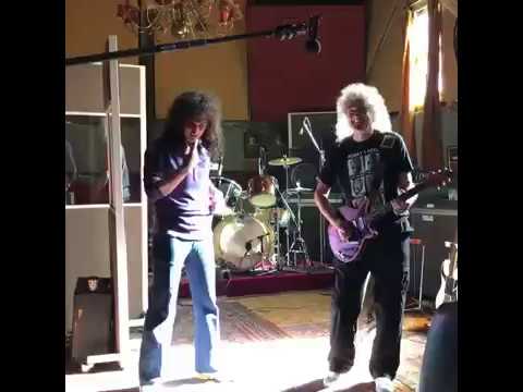 Thumbnail for Brian May visits Gwilym Lee at the scene of the recording studio of RockField Farm - BoheRhap Movie by Rockfield