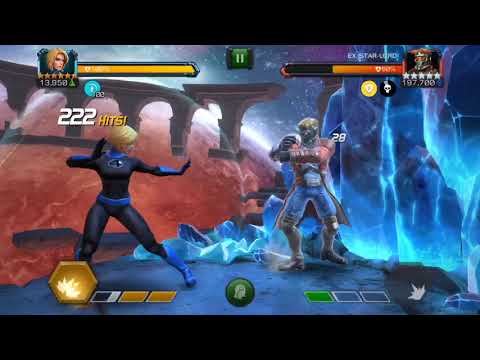 mcoc 6* rank 2 invisible woman gameplay (lol starlord solo)