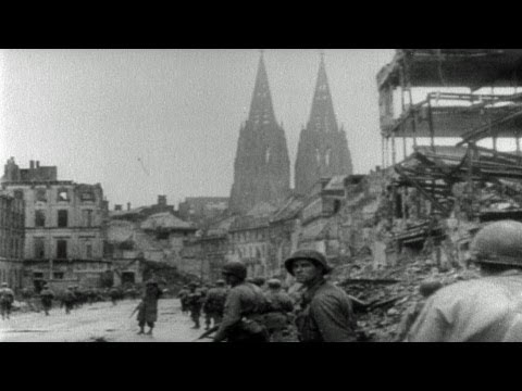 HD Stock Footage WWII Lest We Forget R7 - Ruhr River, Battle of Cologne
