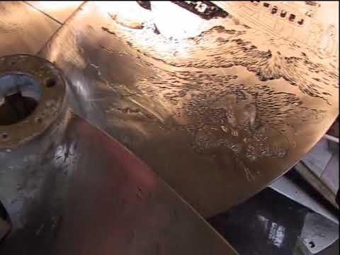 RNLI Lifeboat, Filey Station, propeller engraving May2004 Mel Whittaker, Yorkshire artist & engraver