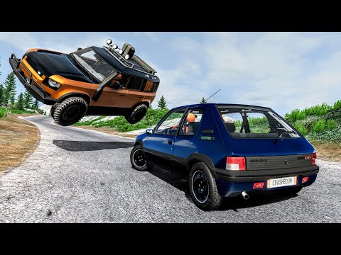 Realistic Car Cliff Drops #42 - BeamNG Drive Crashes | CrashBoomPunk