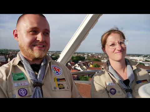 Riesenradplauderei mit Eva Kron und Sebastian Mertens vom Pfadfinder Stamm Landau St. Albert