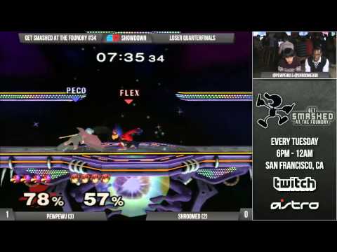 Get Smashed at the Foundry #34 - Loser Quarters: PewPewU (Falco) vs Shroomed (Marth)