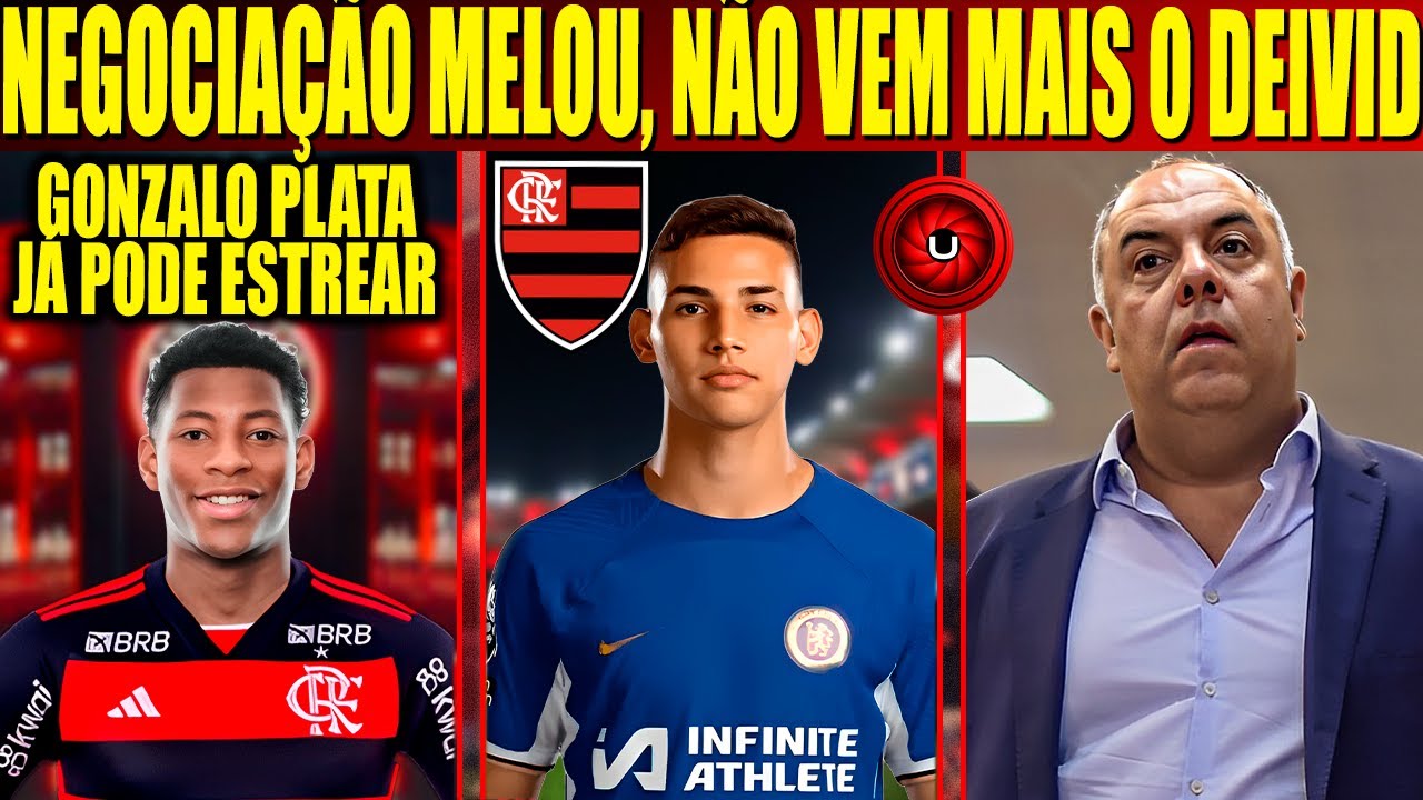 GONZALO PLATA JÁ PODE ESTREIAR, FLAMENGO AINDA ESPERA POR DEIVID WASHINGTON