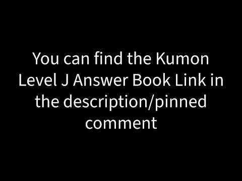 Kumon J Answer Book