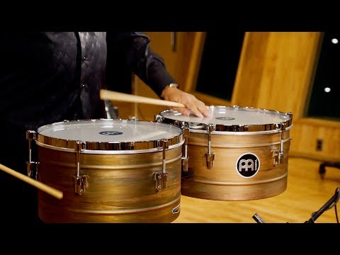 Meinl MT1415RR-M 14" & 15" Marathon Series Steel Timbales in Antique Finish w/ Demo Video image 2