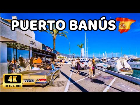 🇪🇦[4K] Puerto Banús Walking Tour in Winter | Yachts and Supercars | Marbella Spain