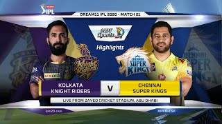 Match 21 - Kolkata Knight Riders vs Chennai Super Kings | Full Match Highlights | IPL 2020