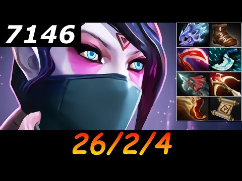 Dota 2 Templar Assassin 7146 MMR 26/2/4 (Kills/Deaths/Assists) Ranked Full Gameplay