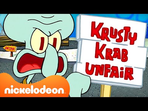 SpongeBob | Squidward Benci Pekerjaannya selama 60 Menit Berturut-Turut 😤  | Nickelodeon Bahasa