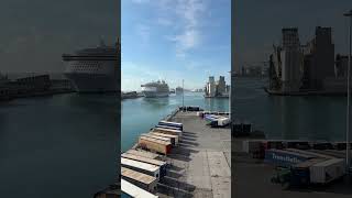 #shorts Walking over the Draw Bridge to the Cruise Port in Barcelona, Spain