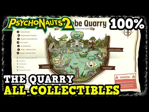 Psychonauts 2 The Quarry All Collectible Locations (PSI Cards & Markers, Supply Chests & Keys)
