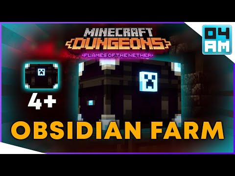 04AM - INSANE 4+ OBSIDIAN CHEST FARM - MANY CHESTS @ Flames of The Nether DLC in Minecraft Dungeons