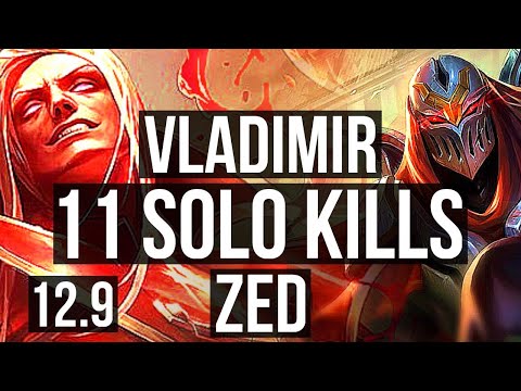 VLADIMIR vs ZED (MID) (DEFEAT) | 11 solo kills, 1.8M mastery, Legendary | EUW Challenger | 12.9
