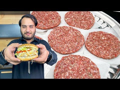 Qeema Burger Recipe - Beef Patty Restaurant Style (GIVEAWAY)
