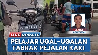 Pelajar Ugal-ugalan Kendarai Motor Tabrak Pejalan Kaki di Depan Anjungan Pantai Manakarra Mamuju