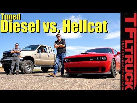 Drag Race: Rolling Coal Super Duty vs Supercharged HEMI Hellcat
