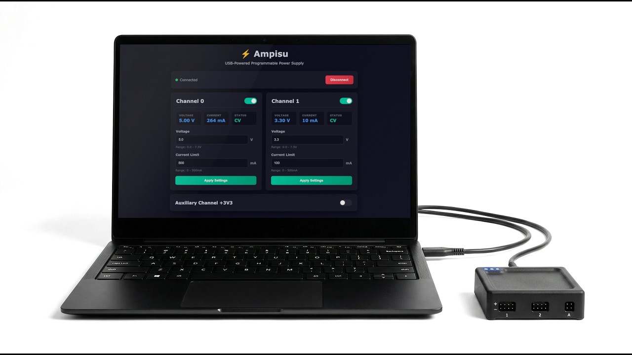 Ampisu - A full-featured, programmable lab power supply you can take anywhere
