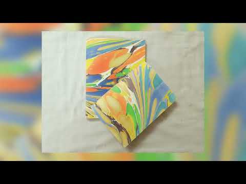 Blue colorful marbled paper books for gifting, scrap booking...