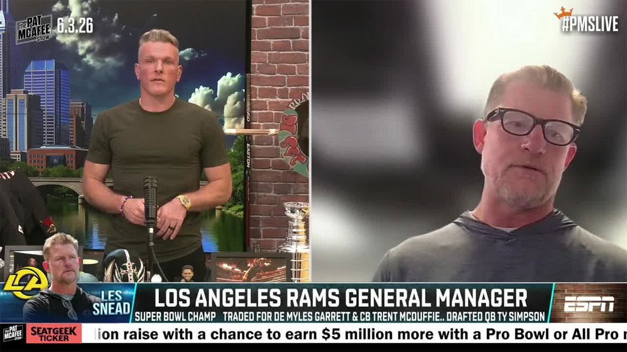 Les Snead says Myles Garrett is on the MOUNT RUSHMORE of defensive players | The Pat McAfee Show